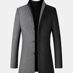Funnel Neck Woolen Overcoat