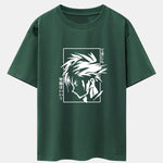 Japanese Comic Male Print Drop Shoulder Oversize T-Shirt
