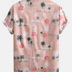 Tropical Plants Print Button Up Shirt