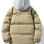 Contrast Detachable Hooded Puffer Coat