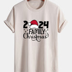 Regular Fit Family Christmas 2024 Print Cotton T-Shirt