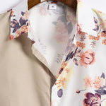 Floral Patchwork Print Button Up Shirt & Swim Shorts
