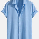 Muscle Fit Ribbed Button Up Shirt & Shorts