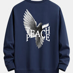 Peace Dove Back Print Relax Fit Sweatshirt