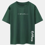 Rose With Slogan Print Drop Shoulder Oversize T-Shirt