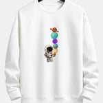 Planet Astronaut Print Relax Fit Sweatshirt