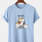 Cute Cat Print T-Shirt
