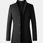 Funnel Neck Woolen Overcoat