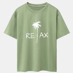 Relax Palm Tree Print Drop Shoulder Oversize T-Shirt