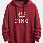 King Crown Print Relax Fit Hoodie