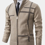 Striped Pattern Zip Sweater