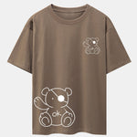 Bear Print Drop Shoulder Oversize T-Shirt