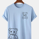 Line Shaped Bear Print T-Shirt