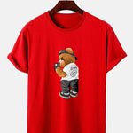 Selfie Bear Print Print T-Shirt