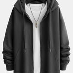Basic Relax Fit Zip Hoodie