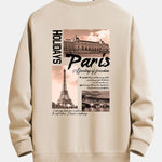 Paris Cityscape Print Relax Fit Sweatshirt