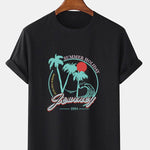 Holiday Palm Trees Print T-Shirt
