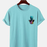 Pineapple With Sunglasses Print T-Shirt