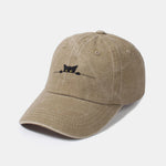 Black Cat Pattern Classic Retro Washed Distressed Cotton Baseball Cap