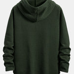 Long Sleeve Waffle Hooded Arc Hem T-Shirt