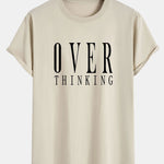 Over Thinking Print Cotton Arc Hem T-Shirt