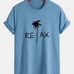 Regular Fit Relax Palm Tree Print Cotton T-Shirt