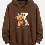 Crown King Bear Print Relax Fit Hoodie