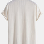 Short Sleeve Waffle Cuban Shirt & Straight Leg Linen Pants