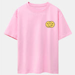 Happy And Sad Face Print Drop Shoulder Oversize T-Shirt