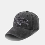 Three Dimensional Embroidered Washed Cotton Retro Casual Baseball Cap With Letters