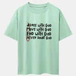 Circled Slogan Print Drop Shoulder Oversize T-Shirt