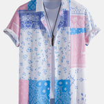 Paisley Floral Print Button Up Shirt & Swim Shorts