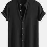 Waffle Stand Collar Shirt
