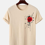 Splash Ink Rose Print T-Shirt