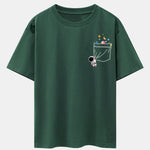 Pocket Planet Astronaut Print Drop Shoulder Oversize T-Shirt