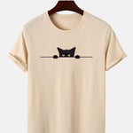 Black Cat Print T-Shirt
