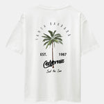 California Palm Tree Print Drop Shoulder Oversize T-Shirt & Swim Shorts