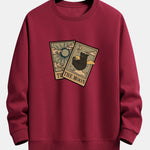Sun Moon Cat Print Relax Fit Sweatshirt