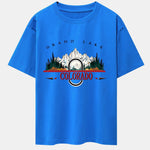 Colorado Mountain Print Drop Shoulder Oversize T-Shirt