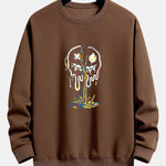 Colorful Dissolving Smiley Print Relax Fit Sweatshirt