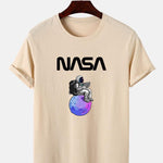 Astronaut Reading Book Print T-Shirt