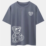 Cartoon Bear Print Drop Shoulder Oversize T-Shirt