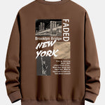 New York Cityscape Back Print Relax Fit Sweatshirt