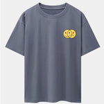 Happy And Sad Face Print Drop Shoulder Oversize T-Shirt