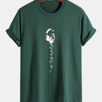 Regular Fit Earphone Print Cotton T-Shirt