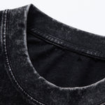Basic Washed Distressed Drop Shoulder Oversize T-Shirt