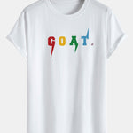 Goat Print Cotton Arc Hem T-Shirt