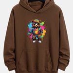 Ink Bear Print Relax Fit Hoodie