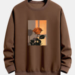Sunset Rose Print Relax Fit Sweatshirt