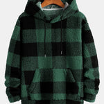 Plaid Pattern Teddy Hoodie